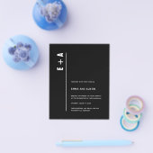 バジモダンュミニマルー黒はっきりしたイニシャル結婚ズ チラシ (シングル)