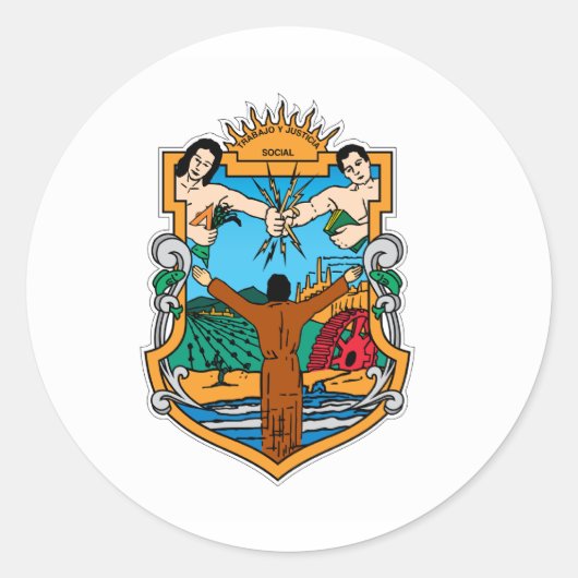 バジャカリフォルニア州旗 ラウンドシール (正面)