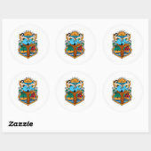 バジャカリフォルニア州旗 ラウンドシール (シート)