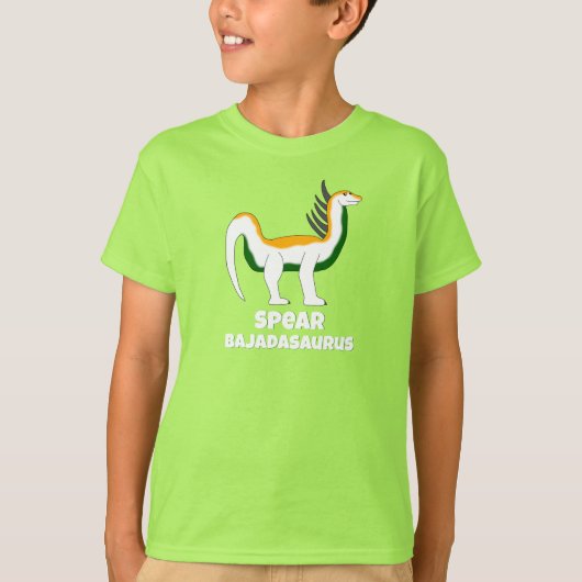 バジャダサウルスの槍使いの恐竜Tシャツ Tシャツ (正面)