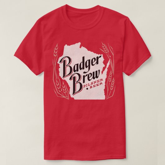 バジャーブリーレトロウィスコンシンBreweriana Tシャツ (デザイン正面)