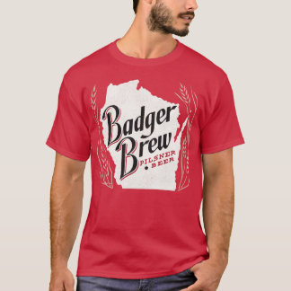 バジャーブリーレトロウィスコンシンBreweriana Tシャツ