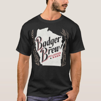 バジャーブリーレトロウィスコンシンBreweriana Tシャツ