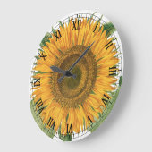 バジリウス・ベスラーによるヴィンテージのひまわり ラージ壁時計 (傾斜)