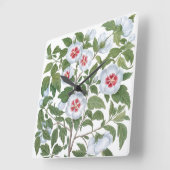 バジリウス・ベスラーによるヴィンテージのハイビスカスの花 スクエア壁時計 (傾斜)