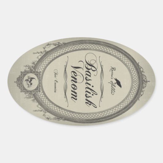 バジリスクVenomハロウィーンJARステッカーラベル 楕円形シール (正面)