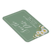 バジルかわいらしグリーンとホワイトのデイジー日付の保存 マグネット (右側)