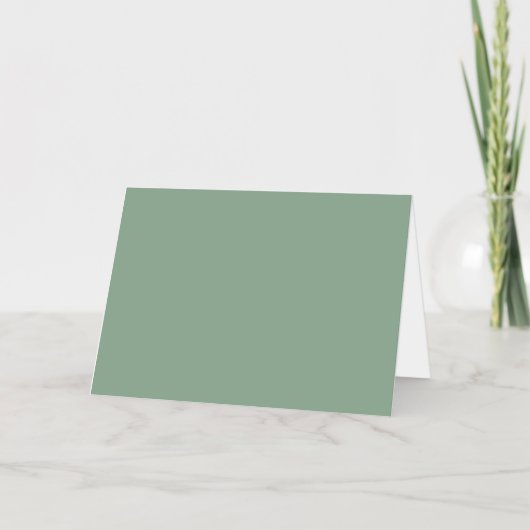 バジルかわいらしグリーン&ホワイトデイジーありがとう 箔グリーティングカード (裏面)