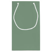 バジルかわいらしグリーン&ホワイトデイジーズ結婚 スモールペーパーバッグ (裏面)