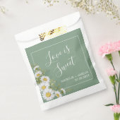 バジルかわいらしグリーン&ホワイトデイジーズ結婚 フェイバーバッグ (封をした状態)