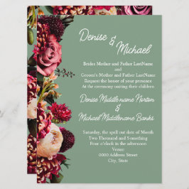 バジルグリーンの菊 招待状