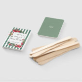 バジルグリーン結婚式招待状 ハンドファン (組立なし)