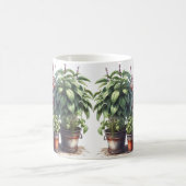 バジルハーブガーデン料理ハーブのコーヒーマグ コーヒーマグカップ (中央)