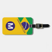 バジル国パーソナライズされたモダン旗の荷物 ラゲッジタグ (正面横)