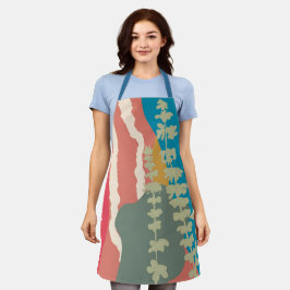 バジル抽象芸術芸術的モダンカラーブロック エプロン