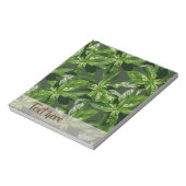 バジル植物パターンメモ帳 ノートパッド (回転)