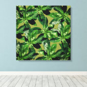 バジル植物写真パターンラップされたキャンバス キャンバスプリント (インサイチュ (ウッドフロア))