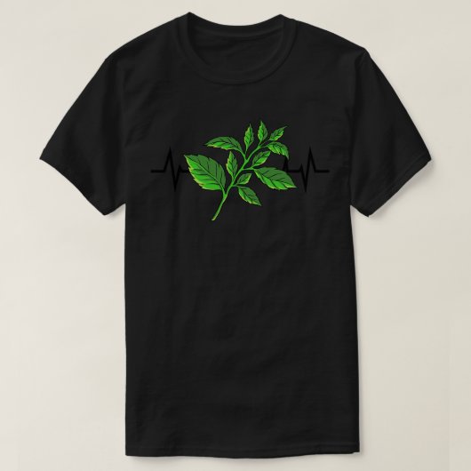 バジル植物心拍 Tシャツ (デザイン正面)