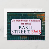 バジル通り – ケンジントン&チェルシー ポストカード (正面/裏面)