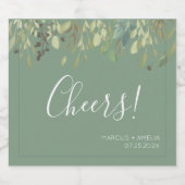 バジル&ユーカリ結婚プーきらめくワインラベル スパークリングワインラベル (シングルラベル)