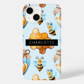 バジーとハチミツの巣模様パーソナライズされた Case-Mate iPhoneケース (裏面)