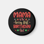 バジーの最初の誕生日ガールおもしろママ マグネット (正面)