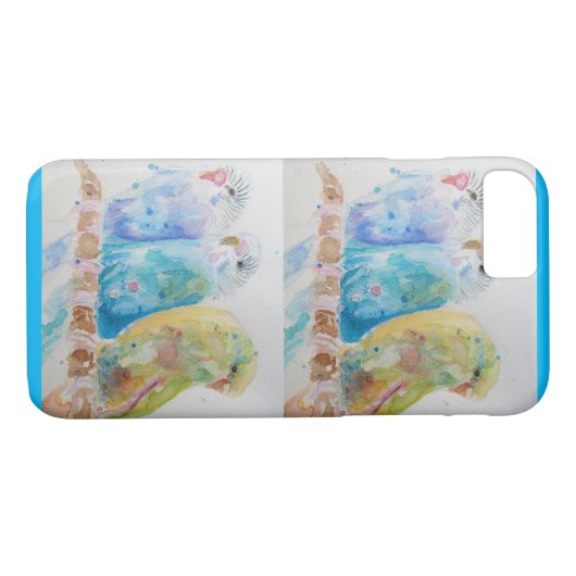 バジーウォーターカ絵画ラーズバードバッジーアクアティール(緑がかった色) Case-Mate iPhoneケース (裏面(横))