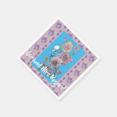 バジー・ウォーターカラーの花の結婚式の紙ナプキン スタンダードカクテルナプキン (角)