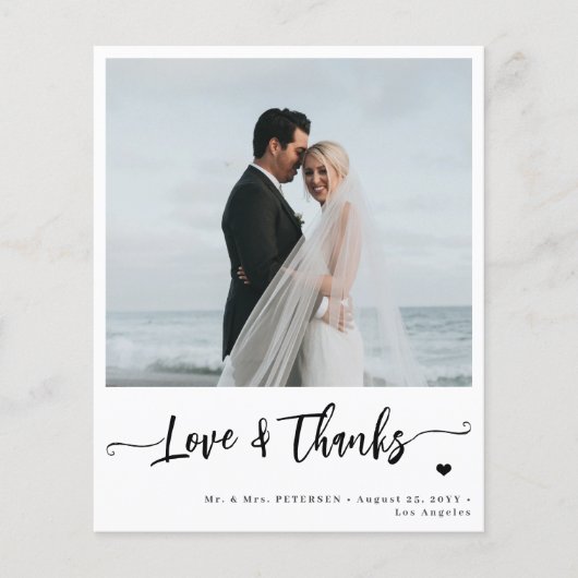 バジ結婚ュの2枚の写真モダン感謝していユー チラシ (正面)