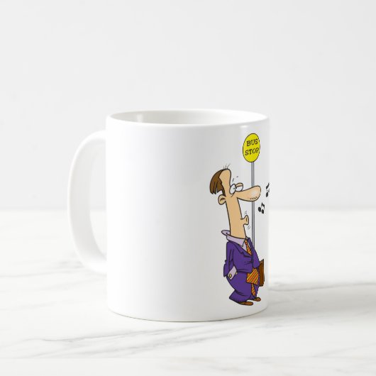 バスおもしろいでのアニメのビジネスストップマン コーヒーマグカップ (正面左)