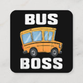 バスおもしろいボススクールバスドライバー スクエア名刺 (裏面)