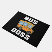 バスおもしろいボススクールバスドライバー ドアマット (アングル)