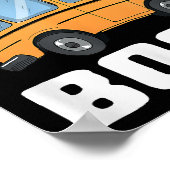 バスおもしろいボススクールバスドライバー ポスター (角)