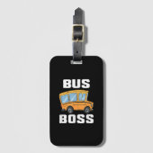 バスおもしろいボススクールバスドライバー ラゲッジタグ (正面縦)