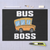 バスおもしろいボススクールバスドライバー 薄葉紙 (クラフト)