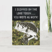 バスおもしろい魚釣りレイクアングラー誕生日カスタム カード (正面)