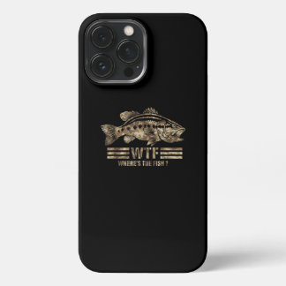 バスおもしろい魚釣り迷彩柄はどこが魚 iPhone 13 PRO MAXケース