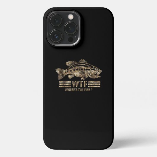 バスおもしろい魚釣り迷彩柄はどこが魚 iPhoneケース (裏面)