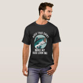 バスが大きく見える?面白い釣り Tシャツ (正面フル)