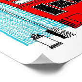 バスで待っている通勤ストップ者 ポスター (角)