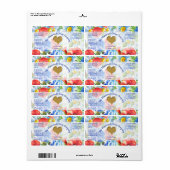 バスと体製品ラベルポピーとデイジー ラベル (フルシート)