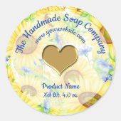 バスと体製品ラベル – ひまわり – 円 ラウンドシール (正面)