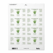 バスと体製品ラベル – aloe vera rectangle ラベル (フルシート)