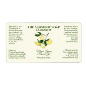 バスと体製品ラベル – lemon – 長方形 ラベル (正面)