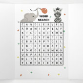 バスと動物ゲーム付き3倍誕生日カード 三つ折りカード (内部中)