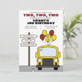 バスに乗ったトドラーが2歳の誕生日を迎える 2歳の誕生日 招待状 (スタンド正面)