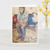 バスに乗っている人 カード (黄色い花)