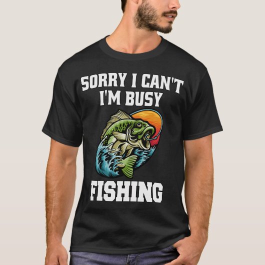バスに乗ってます 釣り人 釣り デザイン Tシャツ (正面)