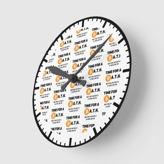 バスのためのおもしろい時間(Bitcoin All Time High)暗号 ラウンド壁時計 (傾斜)