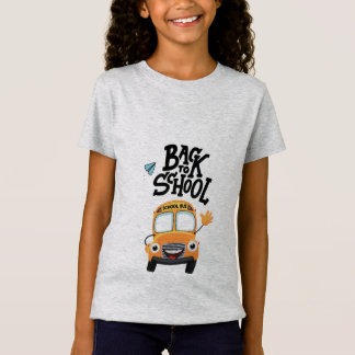 バスのイラスト付きバックトゥスクールTシャツ Tシャツ